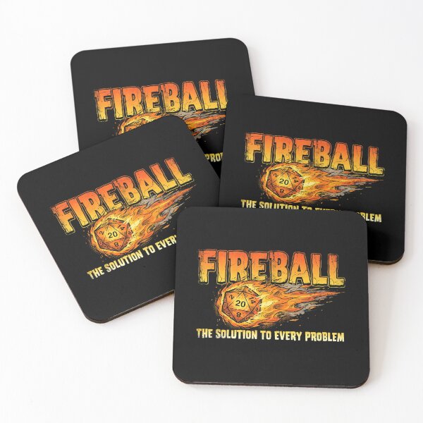 Item preview, Fireball The Solution To Every Problem Flaming D20 Dice designed and sold by Fenay Designs.