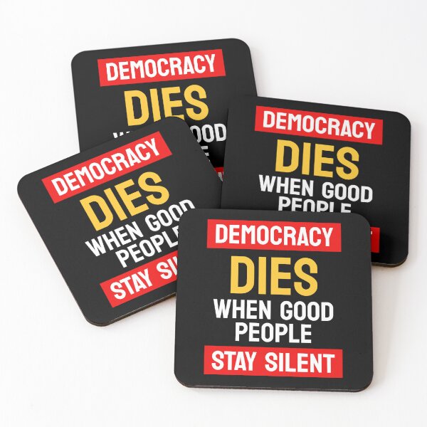 Item preview, Democracy Dies When Good People Stay Silent, Anti-Trump Protest, No Kings Posters,Resist & Defend Democracy, Political Activist designed and sold by toongstudio.