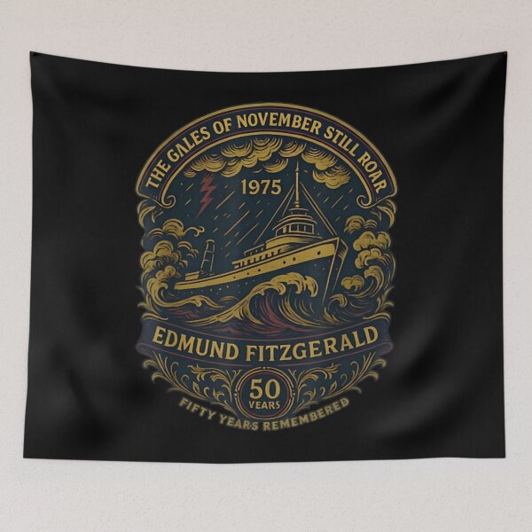 Item preview, Edmund Fitzgerald 50 Years Commemoration T-Shirt designed and sold by JavonteHammes.