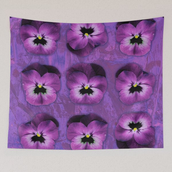 Item preview, 9 purple violets on purple designed and sold by evalundbergline.