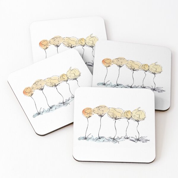Item preview, 5 Flowers, Abstract Minimalist Modern Ink Watercolor Sketch  designed and sold by SWSandraWechner.