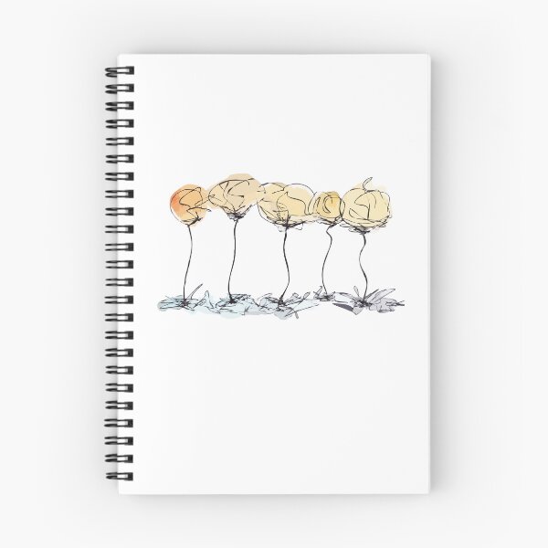 Item preview, 5 Flowers, Abstract Minimalist Modern Ink Watercolor Sketch  designed and sold by SWSandraWechner.