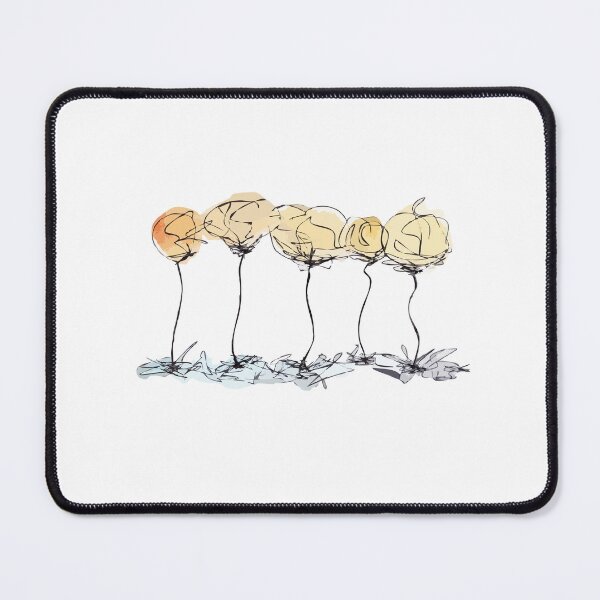 Item preview, 5 Flowers, Abstract Minimalist Modern Ink Watercolor Sketch  designed and sold by SWSandraWechner.
