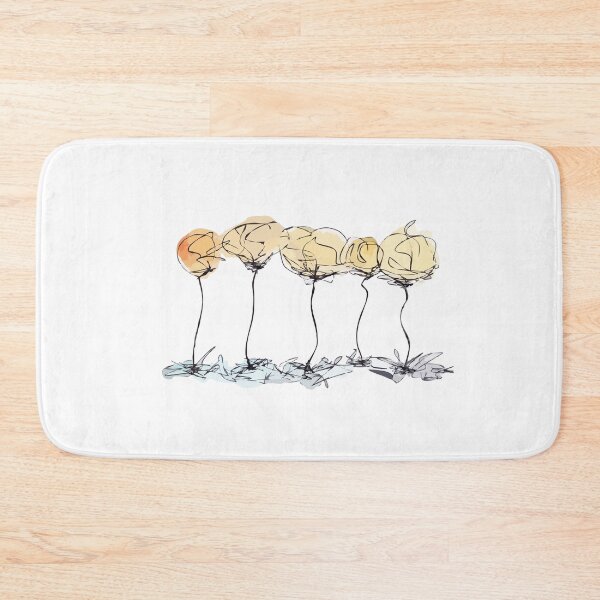 Item preview, 5 Flowers, Abstract Minimalist Modern Ink Watercolor Sketch  designed and sold by SWSandraWechner.