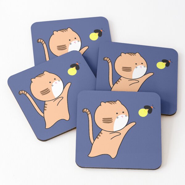 Item preview, Cute Tabby Cat Catching a Magical Firefly designed and sold by ubborn.