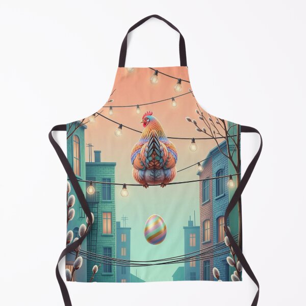 Item preview, Hen on a Wire Laying an Egg in the City designed and sold by M-Y-A-R-T-.
