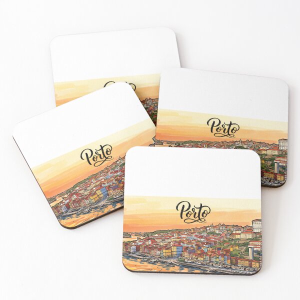 Item preview, Vintage Porto Illustration - Waterfront Watercolor Skyline designed and sold by PetitPozzi.