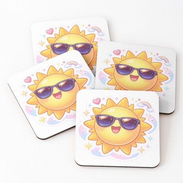 Item preview, Cute Smiling Sun With Sunglasses | Kawaii Summer Aesthetic Sticker designed and sold by Dasts Cart.