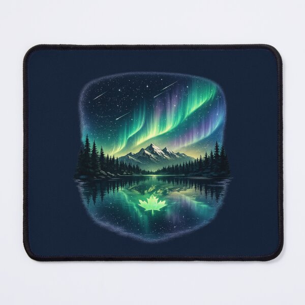 Item preview, Northern Lights Canada Aurora Borealis – Mountain Lake Reflection Night Sky Design designed and sold by Globalcitytees.