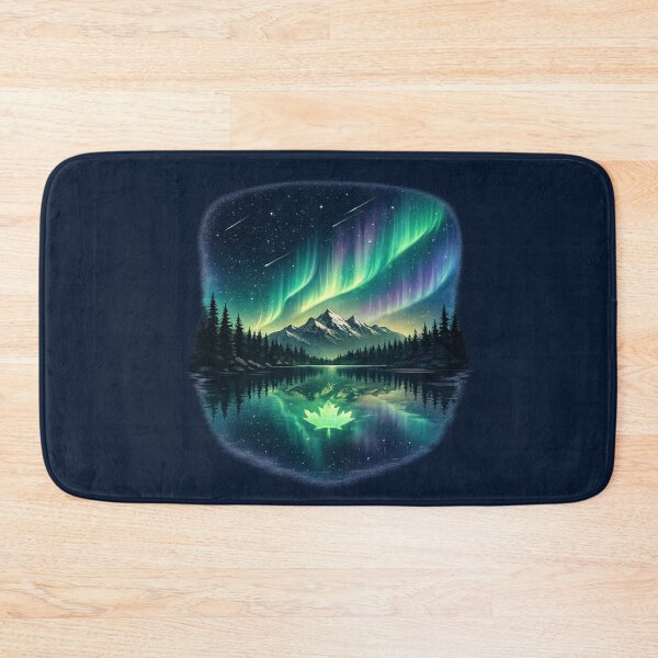 Item preview, Northern Lights Canada Aurora Borealis – Mountain Lake Reflection Night Sky Design designed and sold by Globalcitytees.