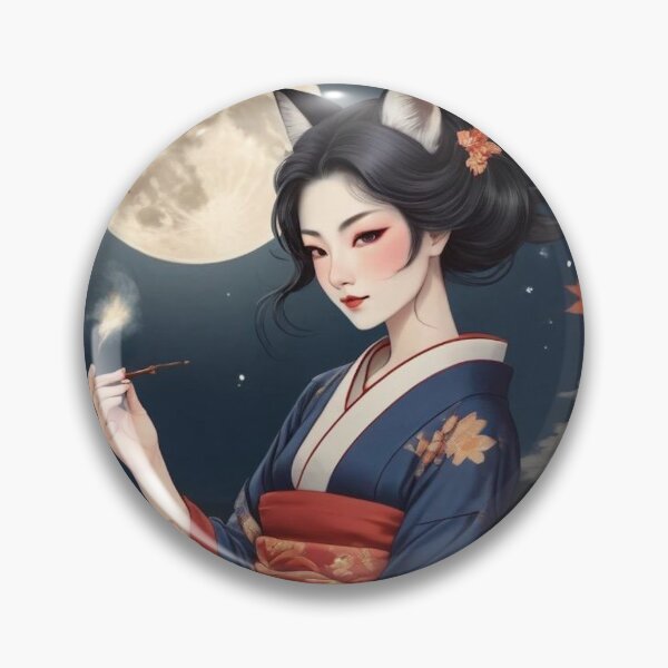 Item preview, Kitsune Spirit - Japanese Fox Woman Ukiyo-e Art designed and sold by Vandy Fullam.
