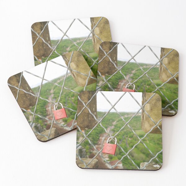 Item preview, Red Heart Padlock at Rocamadour - Vintage French Fortress Perspective designed and sold by Kainicram.