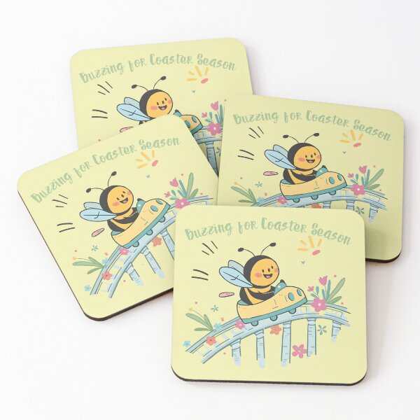 Item preview, Buzzing for Coaster Season – Cute Spring Bee Roller Coaster Design for Theme Park Fans designed and sold by Coaster Culture Industries.