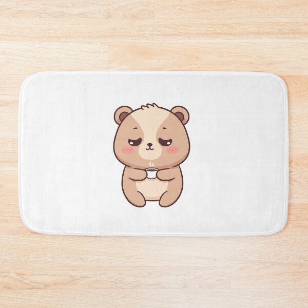 Item preview, Sleepy Kawaii Bear with Coffee – Cozy Cute Aesthetic Sticker designed and sold by DesignNovaCo.