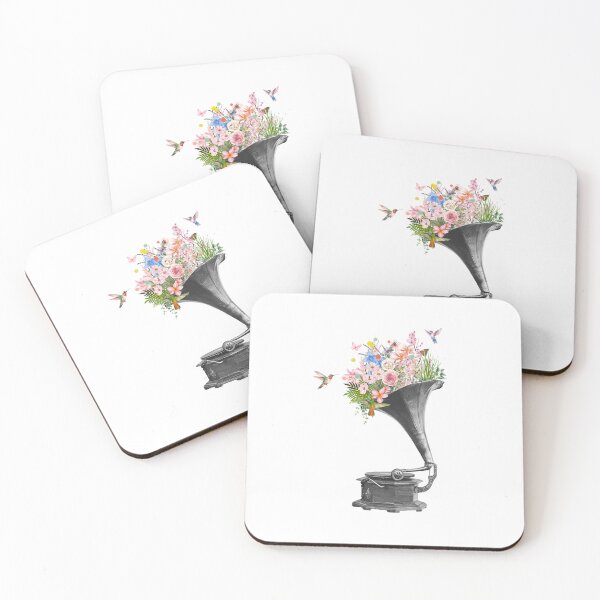 Item preview, Vintage Gramophone with Flowers – Surreal Music Collage designed and sold by Avohai!.