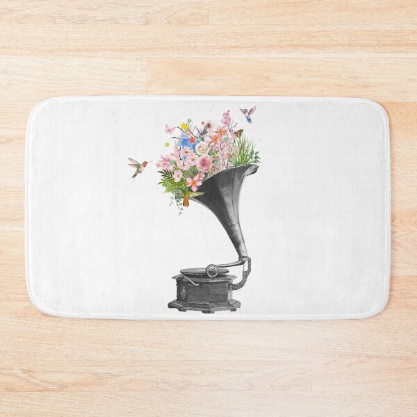Item preview, Vintage Gramophone with Flowers – Surreal Music Collage designed and sold by Avohai!.