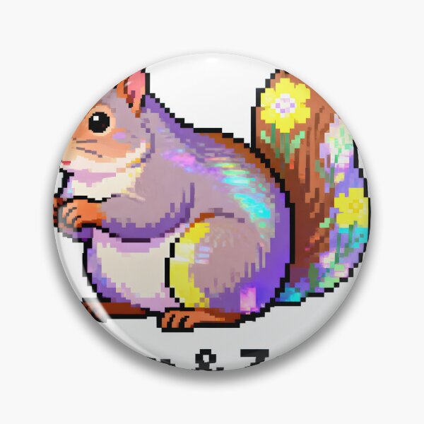 Item preview, A colorful pixelated squirrel on transparent background designed and sold by Creative88Art.
