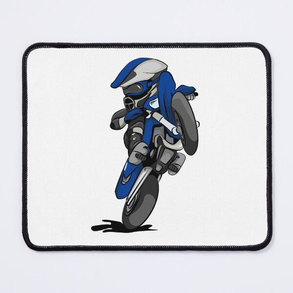 Item preview, Blue Supermoto Motorbike doing a wheelie designed and sold by HyperCloutArt.