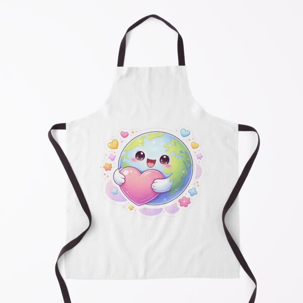 Item preview, Cute Kawaii Earth Hugging Heart | Love Planet Aesthetic Sticker designed and sold by Dasts Cart.