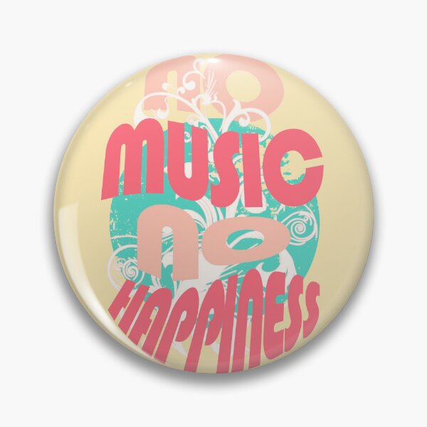 Item preview, No music no happiness - typography - boho style - pastel colors pink and green designed and sold by Pics'Elle Creations.