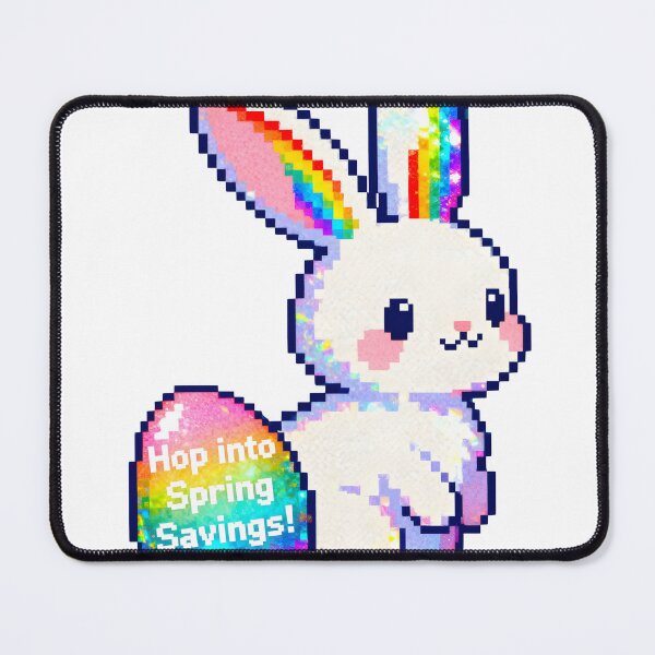 Item preview, A colorful pixelated bunny on transparent background designed and sold by Creative88Art.