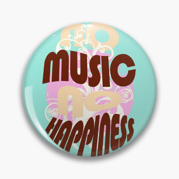 Item preview, No music no happiness - typography - boho style - pastel colors pink and brown designed and sold by Pics'Elle Creations.