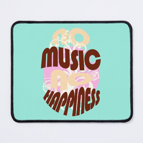 Item preview, No music no happiness - typography - boho style - pastel colors pink and brown designed and sold by Pics'Elle Creations.