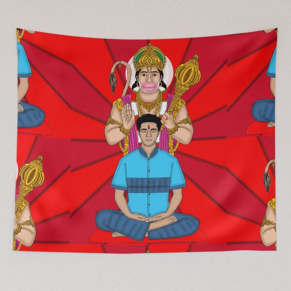 Item preview, Hanuman Art Illustration – Powerful Hindu Devotional Design designed and sold by Harshit_Digital_Arts.