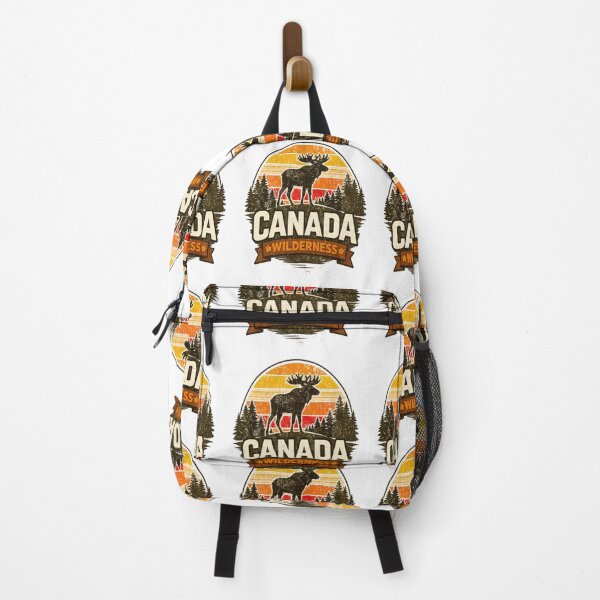 Item preview, Canada Wilderness Moose Retro Sunset Badge – Vintage National Park Wildlife Design designed and sold by Globalcitytees.