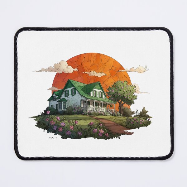 Item preview, Green Gables House Avonlea Sunset Landscape Art designed and sold by Fenay Designs.