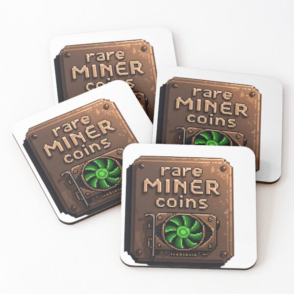 Item preview, A pixelated rare miner coin on transparent background designed and sold by Creative88Art.