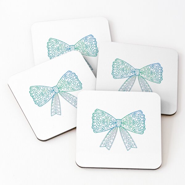 Item preview, Blue floral lace bow designed and sold by uunaa.