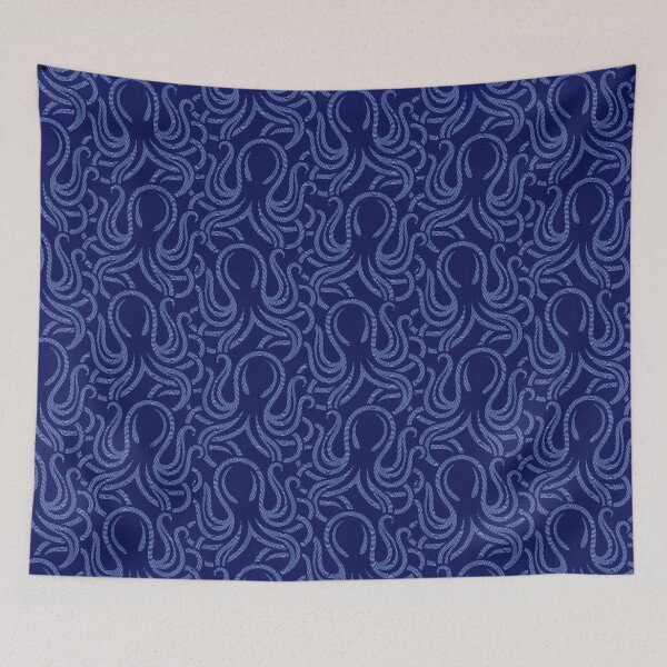 Item preview, Octopus pattern. Modern nautical motif. Dark Blue colour. designed and sold by iclipart.