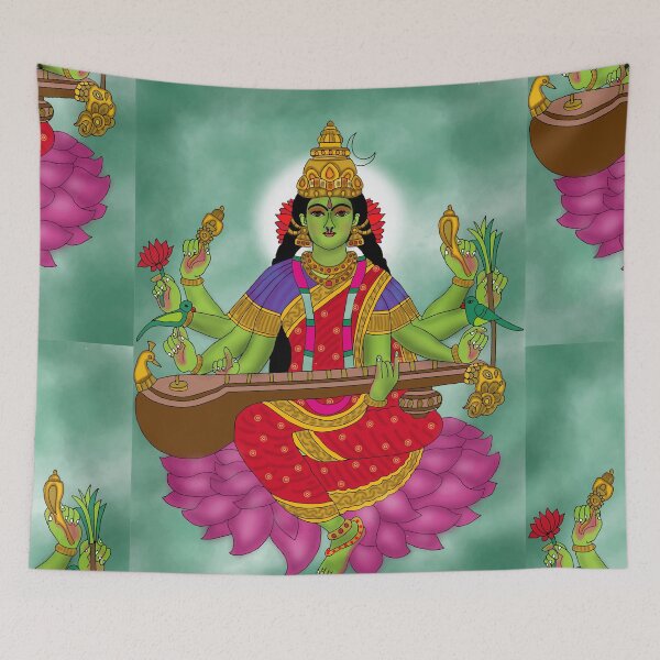Item preview, Goddess Matangi Art – Divine Tantric Wisdom Hindu Illustration designed and sold by Harshit_Digital_Arts.