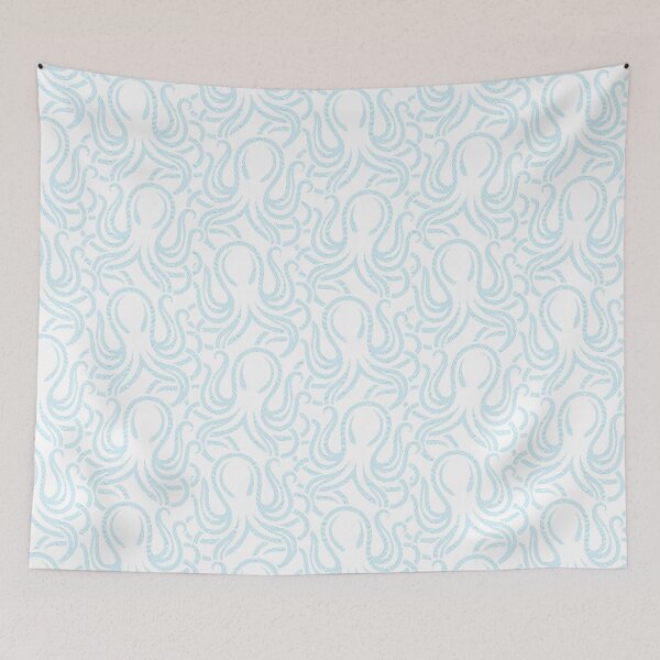 Item preview, Octopus pattern. Modern nautical motif. White and Blue colour. designed and sold by iclipart.