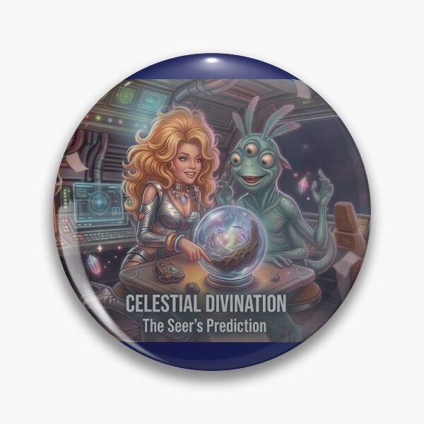 Item preview, Celestial Divination – Space Seer & Alien Crystal Ball Sci-Fi Fantasy Art Print designed and sold by SammyMorry.