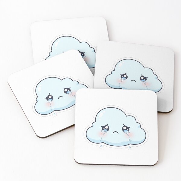 Item preview, Sad Kawaii Cloud – Cute Emotional Aesthetic Sticker designed and sold by DesignNovaCo.