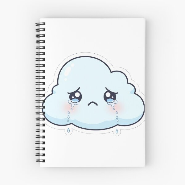 Item preview, Sad Kawaii Cloud – Cute Emotional Aesthetic Sticker designed and sold by DesignNovaCo.