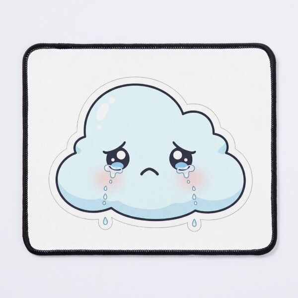 Item preview, Sad Kawaii Cloud – Cute Emotional Aesthetic Sticker designed and sold by DesignNovaCo.
