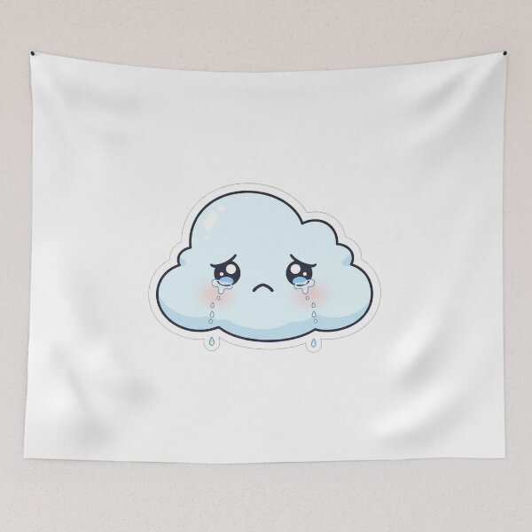 Item preview, Sad Kawaii Cloud – Cute Emotional Aesthetic Sticker designed and sold by DesignNovaCo.