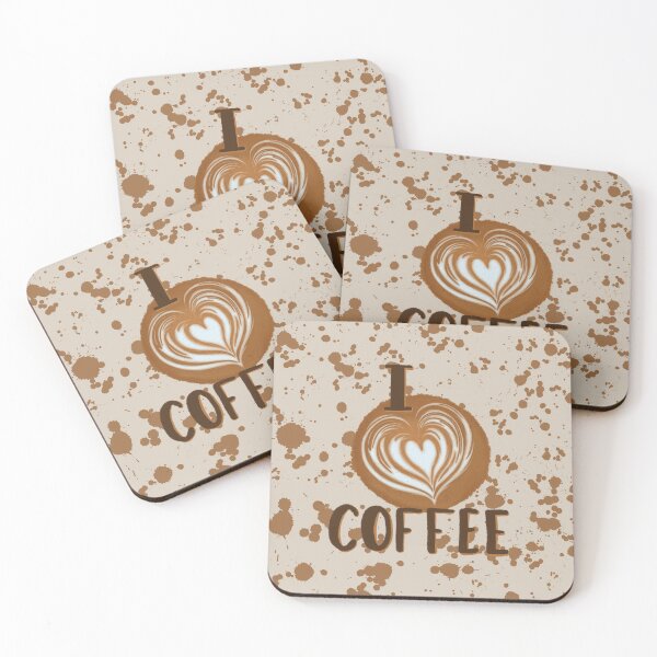 Item preview, I Love Coffee - latte heart art (splattered) designed and sold by TSPWVDesigns.