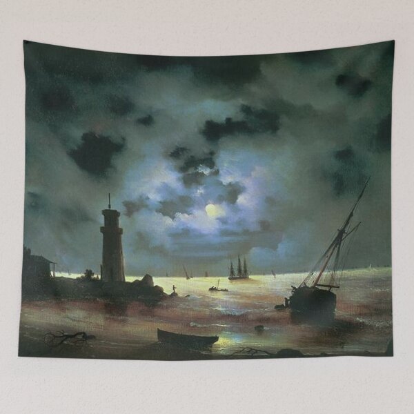 Item preview, Sea coast at night, near the beacon designed and sold by SharonTheFirst.