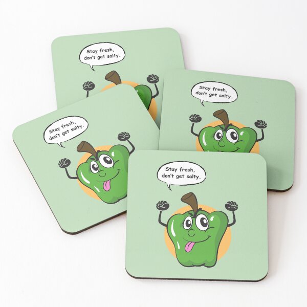 Item preview, Stay Fresh Don’t Get Salty Bell Pepper Sticker | Funny Kawaii Pepper Cartoon Design designed and sold by RositaArtStudio.