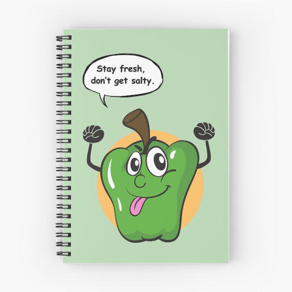 Item preview, Stay Fresh Don’t Get Salty Bell Pepper Sticker | Funny Kawaii Pepper Cartoon Design designed and sold by RositaArtStudio.