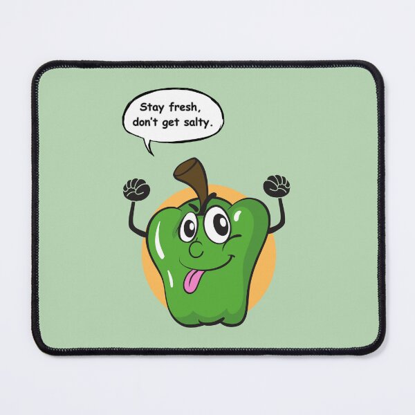 Item preview, Stay Fresh Don’t Get Salty Bell Pepper Sticker | Funny Kawaii Pepper Cartoon Design designed and sold by RositaArtStudio.