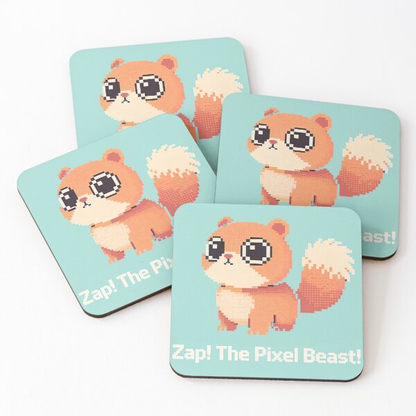 Item preview, A cute pixelated cartoon squirrel on transparent background designed and sold by Creative88Art.