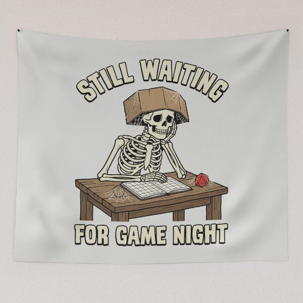 Item preview, Still Waiting For Game Night - Funny RPG Skeleton designed and sold by DigitalGlade.