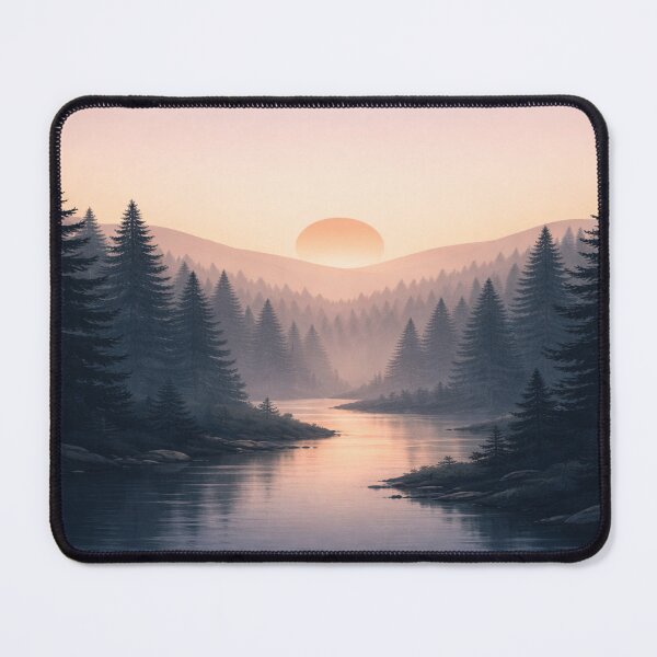 Item preview, Silent Forest River at Sunrise designed and sold by ArtoryNest.
