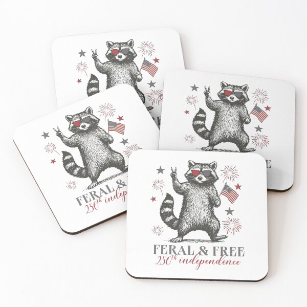 Item preview, Feral And Free 250th Independence Summer Raccoon 4th Of July Fireworks designed and sold by phoebelevine.