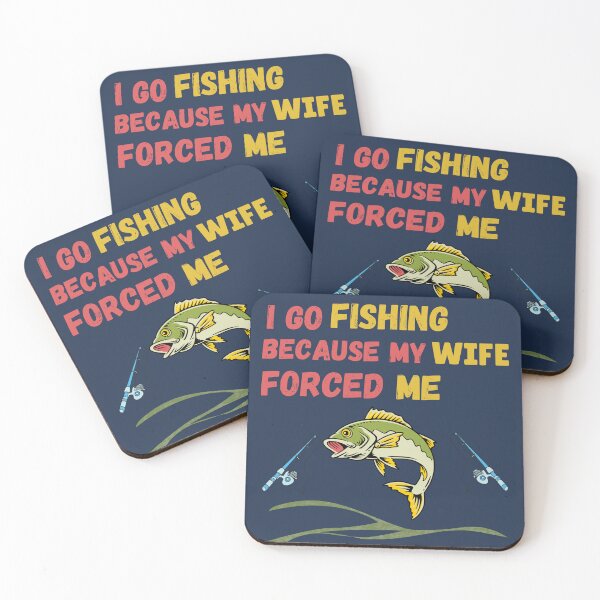 Item preview, I Go Fishing Because My Wife Forced Me Funny Fishing Shirt Fisherman Humor Gift designed and sold by Negisandeep studio.